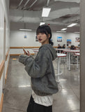 light washed denim hooded jacket