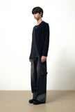SNAP BIKER DENIM PANTS
