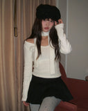[Muffler + Knit SET] Suu Muffler Terry U-Neck Knit