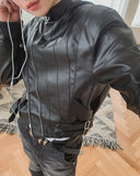 Geron Diagonal Zipper Leather Rider Jacket