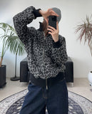 Neto Leopard High Neck Zip-up