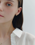 Champagne Full Moon Silver (C) Duo Earrings S
