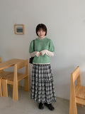Nanko Puff Color Short Sleeve Crop Wool Knit