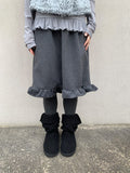Hillan Wool Frill Banding Midi Skirt