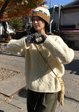 RIBBON KNITTING BUCKET HAT
