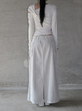 Pigmented cut cargo long skirt