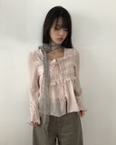 Hakim Romantic Shirred Frill Blouse