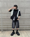 Black cargo denim trousers