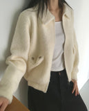 Lawson Flap Pocket Angora Fur Collar Zip-up