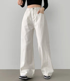 4-Season Hem Snap Long Wide Cotton Pants