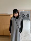 Melphen V-neck Knit Vest One Piece