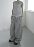 Utility Check Cargo Balloon Pants
