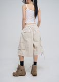 Vintage washing Bermuda cargo pants