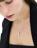 Essence Silver (W) Lab Diamond Double Room Pave Necklace