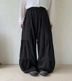 Udow Summer Shirring Banded Waist Wide Pants