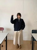 Necoco banding corduroy pintuck long skirt