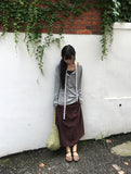 Navel Chiffon Banding Maxi Skirt