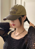 The Black Y2K Lettering Patch Ball Cap