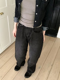 Kilo Black Stripe Long Wide Denim Pants