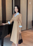 Mush Tweed Shirt Layered Puff Strap One Piece