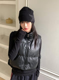Debbie Leather Crop Padding Vest