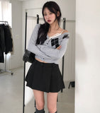 EB Argyle Crop Cardigan