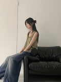 Pohi Vintage Lace Wood Button Sleeveless