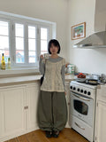 Kiruhi Stripe Rivet Balloon Wide Pants