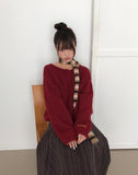 Mirn Striped Unbalance Midi Skirt