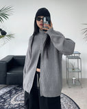 Renki Soft Ribbed Knit Zip-Up