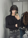 Fit Ribbed Muscle Raglan Brushed Long Sleeve Tee