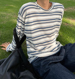 Linen stripe knit