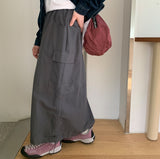 Warmogu Cargo Shirring Long Skirt