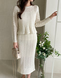 Pline Round Punching Knit Two Piece