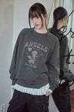 Cupid Cat Raglan Pigment Sweatshirt