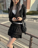 Kyuhi Frill Tiered Mini Skirt