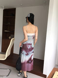 Reva Tie Dye Printed Shirring Strap Long One Piece