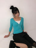 Lopon Ribbed Three Quarter T-shirt