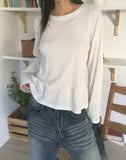 Shihol Dot Frill Layered Long Sleeve T-Shirt