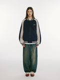 Sweat Color Matching Varsity Jacket