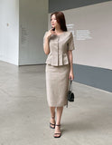 Renne Peplum Jacket (Belt Set)
