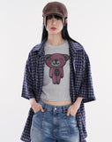 Forest check over half shirt