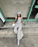 [SET] Binbeul Check Bandana Strap Layered Sleeveless One Piece