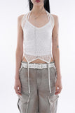 Trisha see-through halter-neck sleeveless top