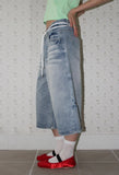 CAT WASHED BERMUDA DENIM