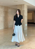 Reshu Wrinkle Flare Long Skirt