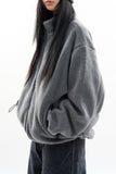 Mockneck low warm fleece zip-up