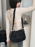 Eater Vintage Two Zipper Mini Shoulder Cross Bag