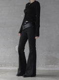 Flap bootcut pants