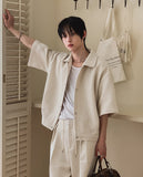 Bound Tweed Half Shirt Jacket